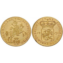 Niederlande, Holland, 14 Gulden (Goldener Reiter) 1749, f.st