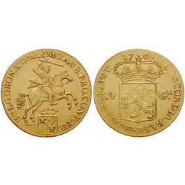 Niederlande, Groningen, 14 Gulden (Goldener Reiter) 1761, vz+