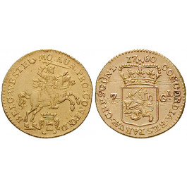 Niederlande, Westfriesland, 7 Gulden (1/2 Goldener Reiter) 1760, ss
