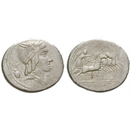 Römische Republik, L. Iulius Bursio, Denar, ss-vz