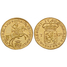 Niederlande, Zeeland, 7 Gulden (1/2 Goldener Reiter) 1760, st