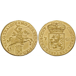 Niederlande, Utrecht, 7 Gulden (1/2 Goldener Reiter) 1760, f.st