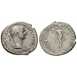 Römische Kaiserzeit, Traianus, Denar 114-117, ss
