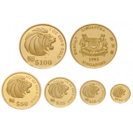 Singapur, Goldsatz 1993, 59,03 g fein, PP