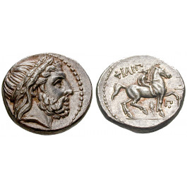 Makedonien, Königreich, Philipp II., Tetradrachme postum um 323-315 v.Chr., vz+