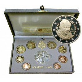 Vatikan, Benedikt XVI., Euro-Kursmünzensatz 2006, PP