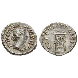 Römische Kaiserzeit, Faustina II., Frau des Marcus Aurelius, Denar vor 175, st