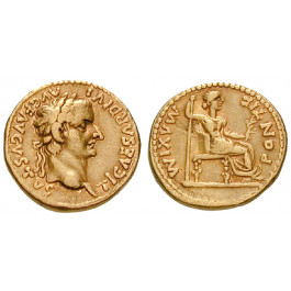 Römische Kaiserzeit, Tiberius, Aureus 14-37, ss+