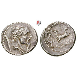 Römische Republik, L. Hostilius Saserna, Denar 48 v.Chr., ss