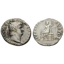 Römische Kaiserzeit, Nero, Denar 64-68, ss+