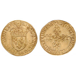 Frankreich, Charles IX., Ecu d´or au soleil 1567, ss