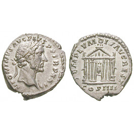 Römische Kaiserzeit, Antoninus Pius, Denar 158-159, vz/vz+