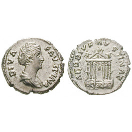 Römische Kaiserzeit, Faustina I., Frau des Antoninus Pius, Denar nach 141, vz