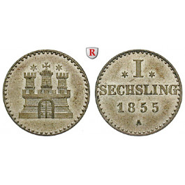 Hamburg, Stadt, Schilling 1855, vz