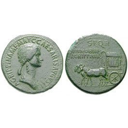 Römische Kaiserzeit, Agrippina Senior, Frau des Germanicus, Sesterz 37-41, ss+