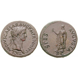 Römische Kaiserzeit, Claudius I., Sesterz 50-54, vz