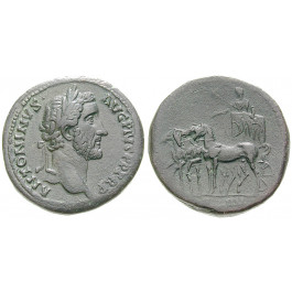Römische Kaiserzeit, Antoninus Pius, Sesterz 145-161, ss+/ss