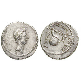 Römische Republik, Caius Iulius Caesar, Denar 42 v.Chr., f.vz/vz