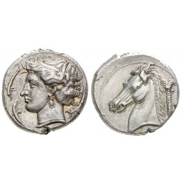 Sizilien, Karthager in Sizilien, Tetradrachme ca. 320 v.Chr., f.vz