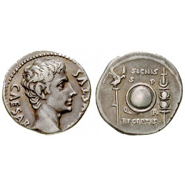 Römische Kaiserzeit, Augustus, Denar um. 19 v.Chr., ss-vz
