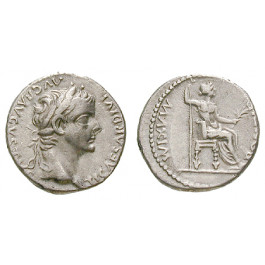 Römische Kaiserzeit, Tiberius, Denar 14-37, ss