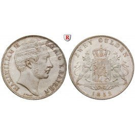 Bayern, Königreich, Maximilian II., Doppelgulden 1852, f.st