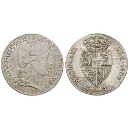 Österreich, Kaiserreich, Franz II. (I.), 1/4 Lira 1799, ss+