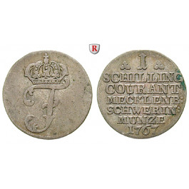 Mecklenburg, Mecklenburg-Schwerin, Friedrich, Schilling 1767, ss