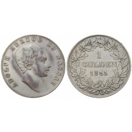 Nassau, Herzogtum Nassau, Adolph, Gulden 1855, vz