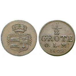 Oldenburg, Peter Friedrich Wilhelm, 1/2 Grote 1802, vz-st