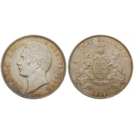 Württemberg, Herzogtum Württemberg (Kgr. ab 1806), Wilhelm I., Doppelgulden 1846, vz+