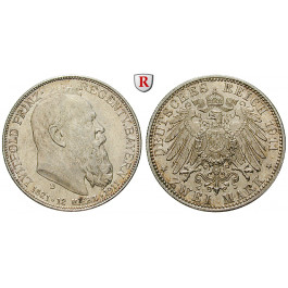 Deutsches Kaiserreich, Bayern, Luitpold, Prinzregent, 2 Mark 1911, 90. Geburtstag, D, vz, J. 48