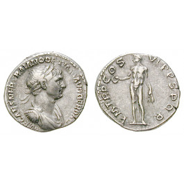Römische Kaiserzeit, Traianus, Denar 114-117, ss