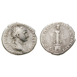 Römische Kaiserzeit, Traianus, Denar 112-114, ss