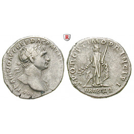Römische Kaiserzeit, Traianus, Denar 112-114, ss