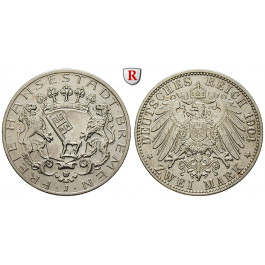 Deutsches Kaiserreich, Bremen, 2 Mark 1904, J, vz-st, J. 59