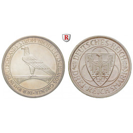 Weimarer Republik, 3 Reichsmark 1930, Rheinlandräumung, D, st, J. 345