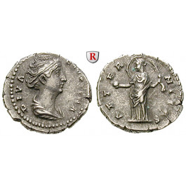 Römische Kaiserzeit, Faustina I., Frau des Antoninus Pius, Denar nach 141, ss+