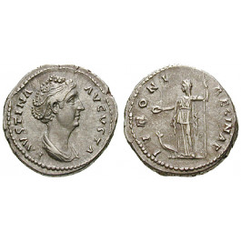 Römische Kaiserzeit, Faustina I., Frau des Antoninus Pius, Denar 139-141, ss+