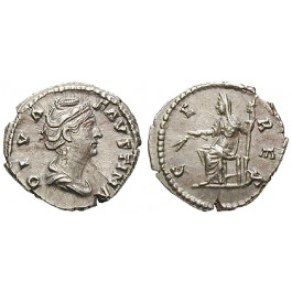 Römische Kaiserzeit, Faustina I., Frau des Antoninus Pius, Denar nach 141, ss-vz
