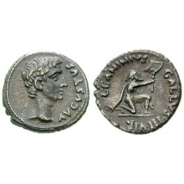 Römische Kaiserzeit, Augustus, Denar 12 v.Chr., ss+