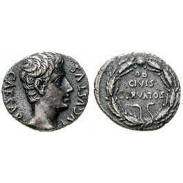 Römische Kaiserzeit, Augustus, Denar 19 v.Chr., ss+/ss