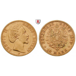 Deutsches Kaiserreich, Bayern, Ludwig II., 10 Mark 1879, D, ss, J. 196
