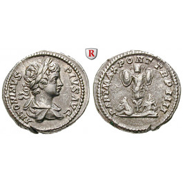 Römische Kaiserzeit, Caracalla, Denar 202, ss+