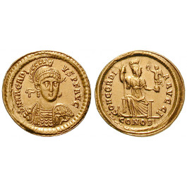 Römische Kaiserzeit, Arcadius, Solidus 397-402, vz+
