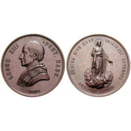 Vatikan, Leo XIII., Bronzemedaille o.J., vz