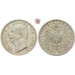 Deutsches Kaiserreich, Anhalt, Friedrich II., 2 Mark 1904, A, ss+, J. 22