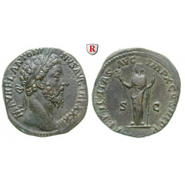 Römische Kaiserzeit, Marcus Aurelius, Sesterz 179, ss-vz/ss