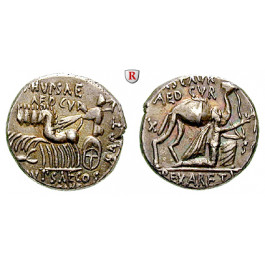 Römische Republik, M. Aemilius Scaurus und Pub. Plautius Hypsaeus, Denar, f.vz