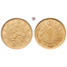 Japan, Mutsuhito (Meiji), 2 Yen 1870 (Jahr 3), 3,0 g fein, st